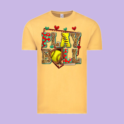 Play Ball Softball Vintage Tee Designed By Zillion Design Studio