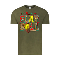 Vintage Olive play ball softball Vintage Tee - Zillion Design Studio