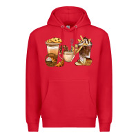 Red Bakery Coffee Cups With Cookie Bbs Premium Hoodie - BundleAndBundleShop