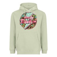 Matcha happy teacher lighting bolt Heavyweight Hoodie - MaliasSmallBusiness