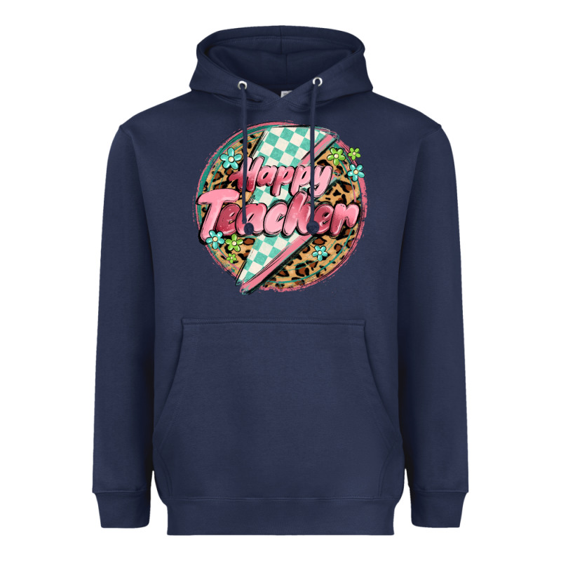 Happy Teacher Lighting Bolt Heavyweight Hoodie by MaliasSmallBusiness | Teevron