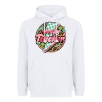 White happy teacher lighting bolt Heavyweight Hoodie - MaliasSmallBusiness