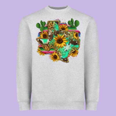 Texas Map Heavyweight Sweatshirt Designed By Zillion Design Studio
