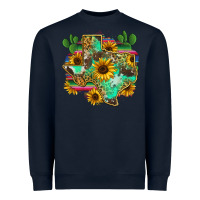 Navy texas map Heavyweight Sweatshirt - Zillion Design Studio
