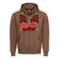 Chestnut spanish hand fan seamless pattern Zipper Hoodie - BundleAndBundleShop