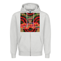 Dove Grey spanish hand fan seamless pattern Zipper Hoodie - BundleAndBundleShop