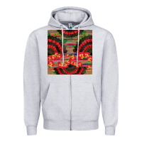 Heather Grey spanish hand fan seamless pattern Zipper Hoodie - BundleAndBundleShop