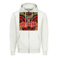 Oatmeal Heather spanish hand fan seamless pattern Zipper Hoodie - BundleAndBundleShop