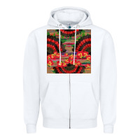 White spanish hand fan seamless pattern Zipper Hoodie - BundleAndBundleShop