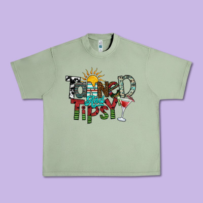 Tanned And Tipsy Urban Heavy Tee Designed By Sublimationcraftshop