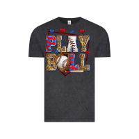 Vintage Black play ball baseball Vintage Tee - Zillion Design Studio