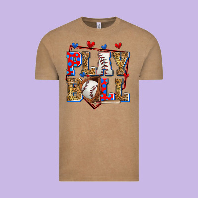 Play Ball Baseball Vintage Tee Designed By Zillion Design Studio