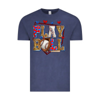 Vintage Denim play ball baseball Vintage Tee - Zillion Design Studio