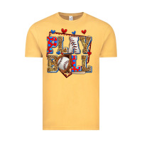 Vintage Mustard play ball baseball Vintage Tee - Zillion Design Studio