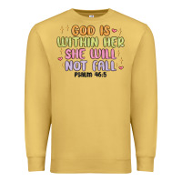 Antique Gold god is within her she will not fall Premium Sweatshirt - MaliasSmallBusiness