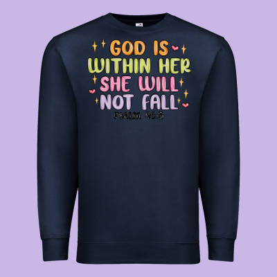 God Is Within Her She Will Not Fall Premium Sweatshirt Designed By Maliassmallbusiness