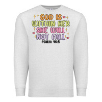Oatmeal Heather god is within her she will not fall Premium Sweatshirt - MaliasSmallBusiness