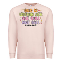Pale Pink god is within her she will not fall Premium Sweatshirt - MaliasSmallBusiness