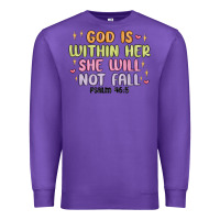 Purple god is within her she will not fall Premium Sweatshirt - MaliasSmallBusiness
