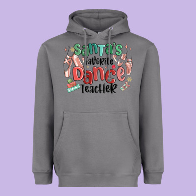 Santa's Favorite Dance Teacher Heavyweight Hoodie Designed By Maliassmallbusiness