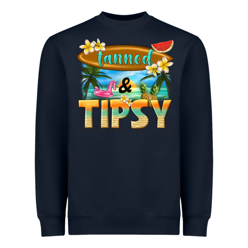 Tanned And Tipsy Heavyweight Sweatshirt by texasbilliewilder | Teevron
