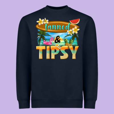 Tanned And Tipsy Heavyweight Sweatshirt Designed By Texasbilliewilder