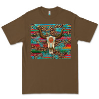 Cacao western serape leopard bull skull turquoise Premium Tee - Artiststas