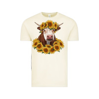 Vintage Arctic hereford cow with sunflowers Vintage Tee - RanaPortraitStore