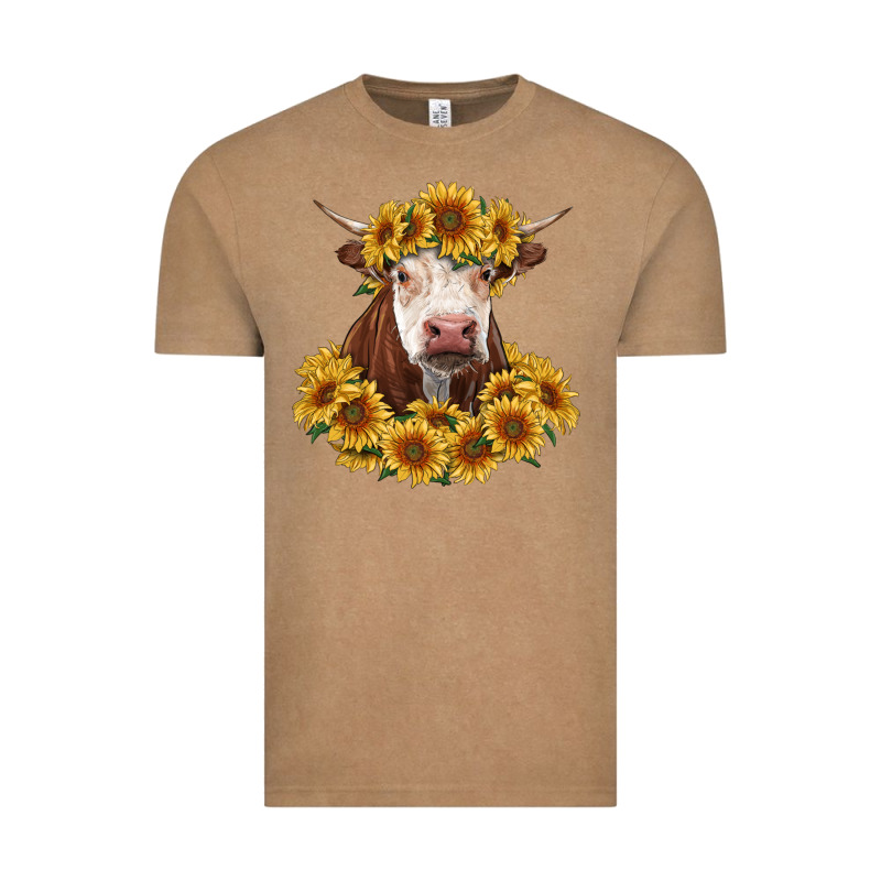 Hereford Cow With Sunflowers Vintage Tee by RanaPortraitStore | Teevron