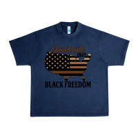 Navy juneteenth 1865 black freedom Urban Heavy Tee - HRA Design Shop