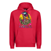 Cardinal Cowgirl Skeleton With Landscape Premium Hoodie - BundleAndBundleShop