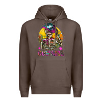 Coffee Cowgirl Skeleton With Landscape Premium Hoodie - BundleAndBundleShop