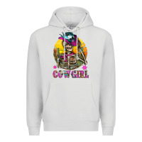 Dove Grey Cowgirl Skeleton With Landscape Premium Hoodie - BundleAndBundleShop