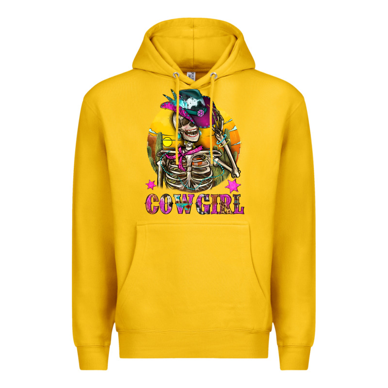 Cowgirl Skeleton With Landscape Premium Hoodie by BundleAndBundleShop | Teevron