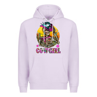 Lilac Cowgirl Skeleton With Landscape Premium Hoodie - BundleAndBundleShop