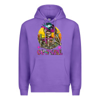 Purple Cowgirl Skeleton With Landscape Premium Hoodie - BundleAndBundleShop
