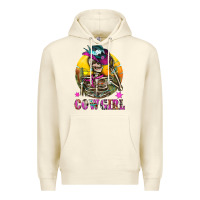 Sandshell Cowgirl Skeleton With Landscape Premium Hoodie - BundleAndBundleShop