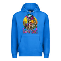 True Royal Cowgirl Skeleton With Landscape Premium Hoodie - BundleAndBundleShop