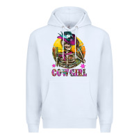White Cowgirl Skeleton With Landscape Premium Hoodie - BundleAndBundleShop