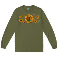 Army Green sunflower lady of guadalupe Long Sleeve Tee - JahusDesignShop
