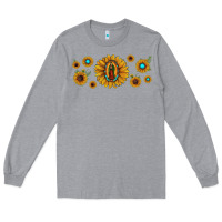 Heather Grey sunflower lady of guadalupe Long Sleeve Tee - JahusDesignShop