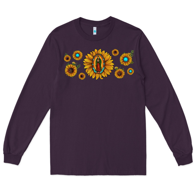 Sunflower Lady Of Guadalupe Long Sleeve Tee by JahusDesignShop | Teevron