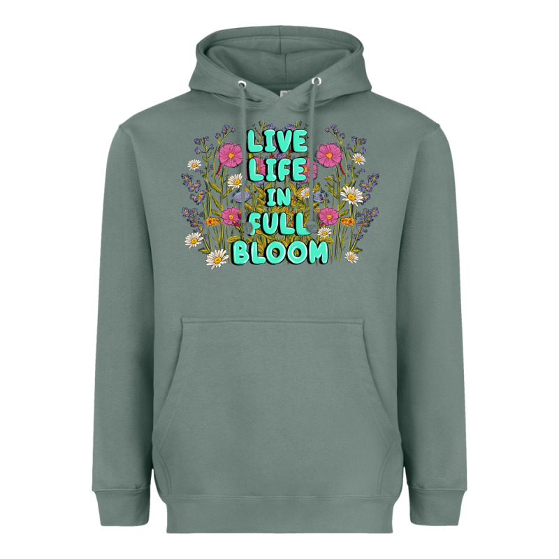 Live Life In Full Bloom Heavyweight Hoodie by MaliasSmallBusiness | Teevron
