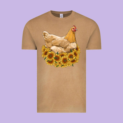 Chicken With Sunflowers Vintage Tee Designed By Ranaportraitstore
