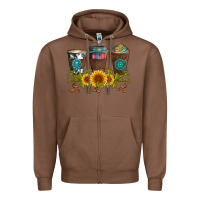 Chestnut coffee group and sunflowers Zipper Hoodie - Artiststas
