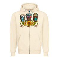 Sandshell coffee group and sunflowers Zipper Hoodie - Artiststas