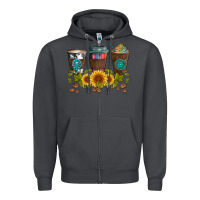 Smoke coffee group and sunflowers Zipper Hoodie - Artiststas