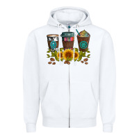 White coffee group and sunflowers Zipper Hoodie - Artiststas