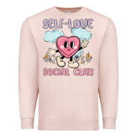 Pale Pink self love social club Premium Sweatshirt - MaliasSmallBusiness