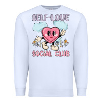 White self love social club Premium Sweatshirt - MaliasSmallBusiness
